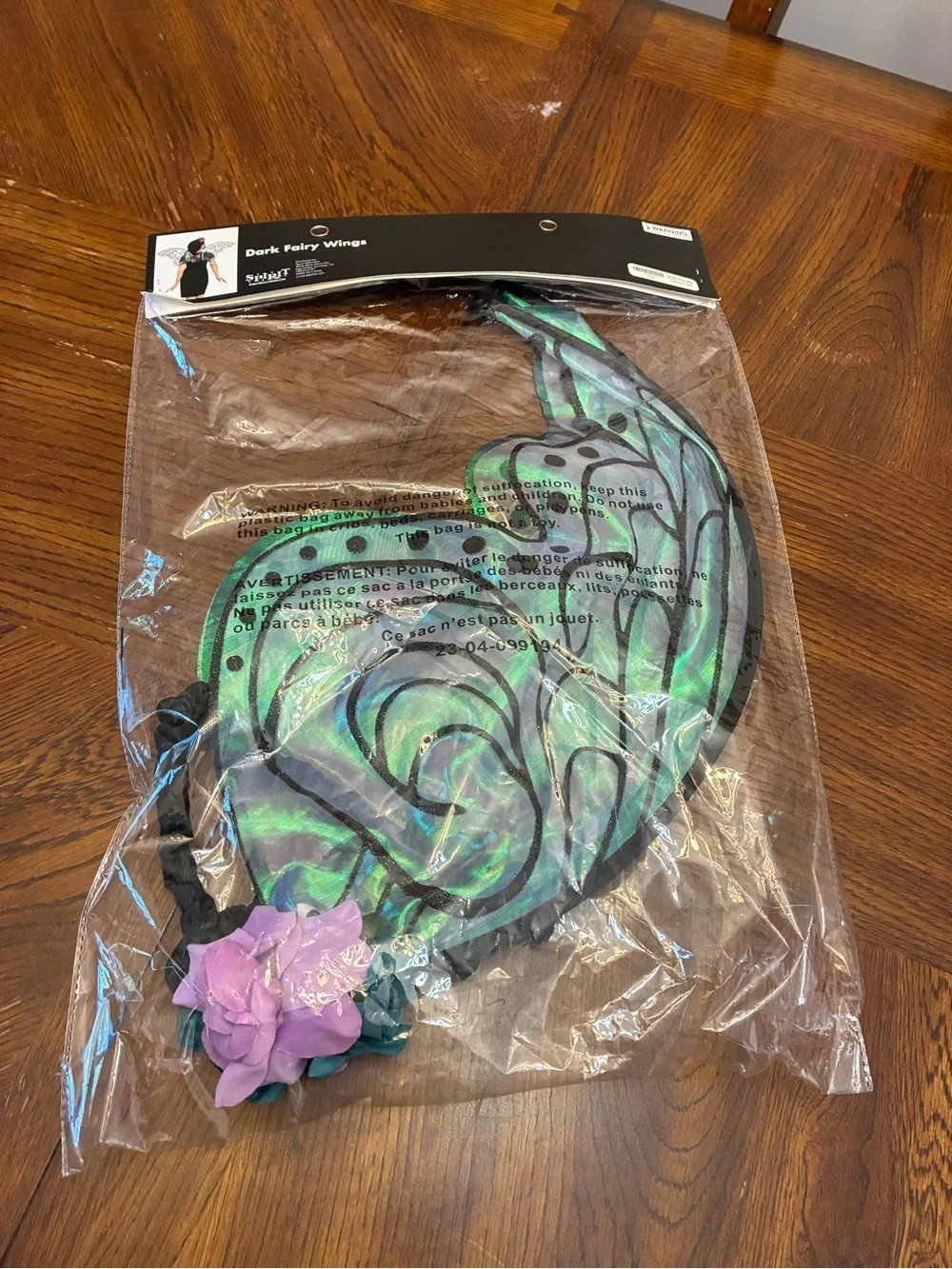 Spirit Dark Fairy Wings in Iridescent Green and Black - Picture 4 of 7
